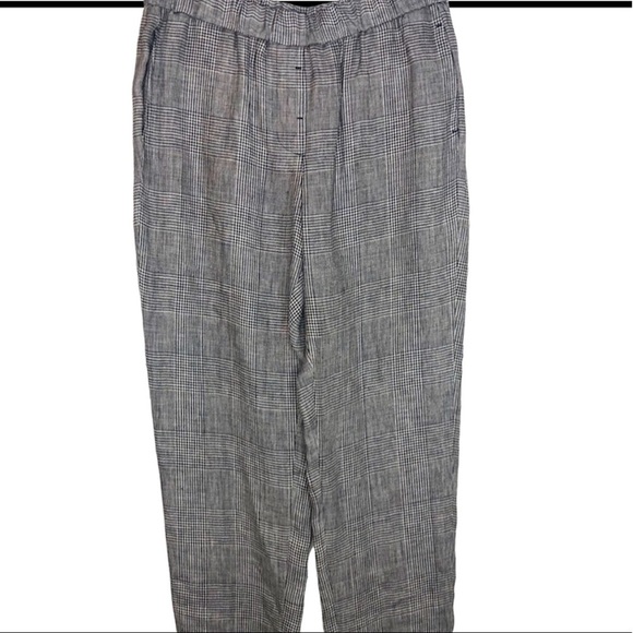 PesericoGray Linen Plaid Pants